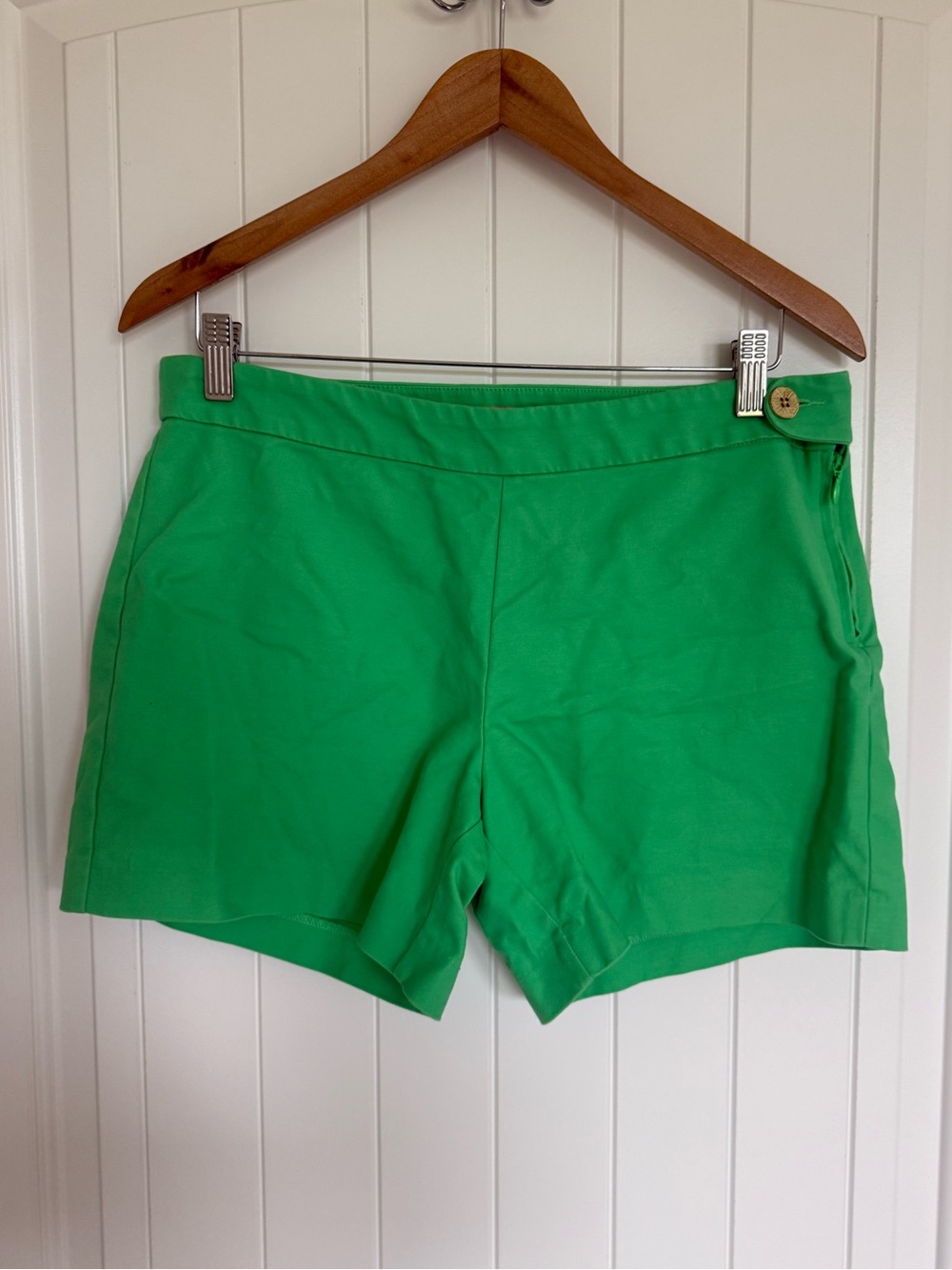 Lilly Pulitzer Alessi Stretch Shorts Cabana Green Side Zip Preppy Resort Size 8